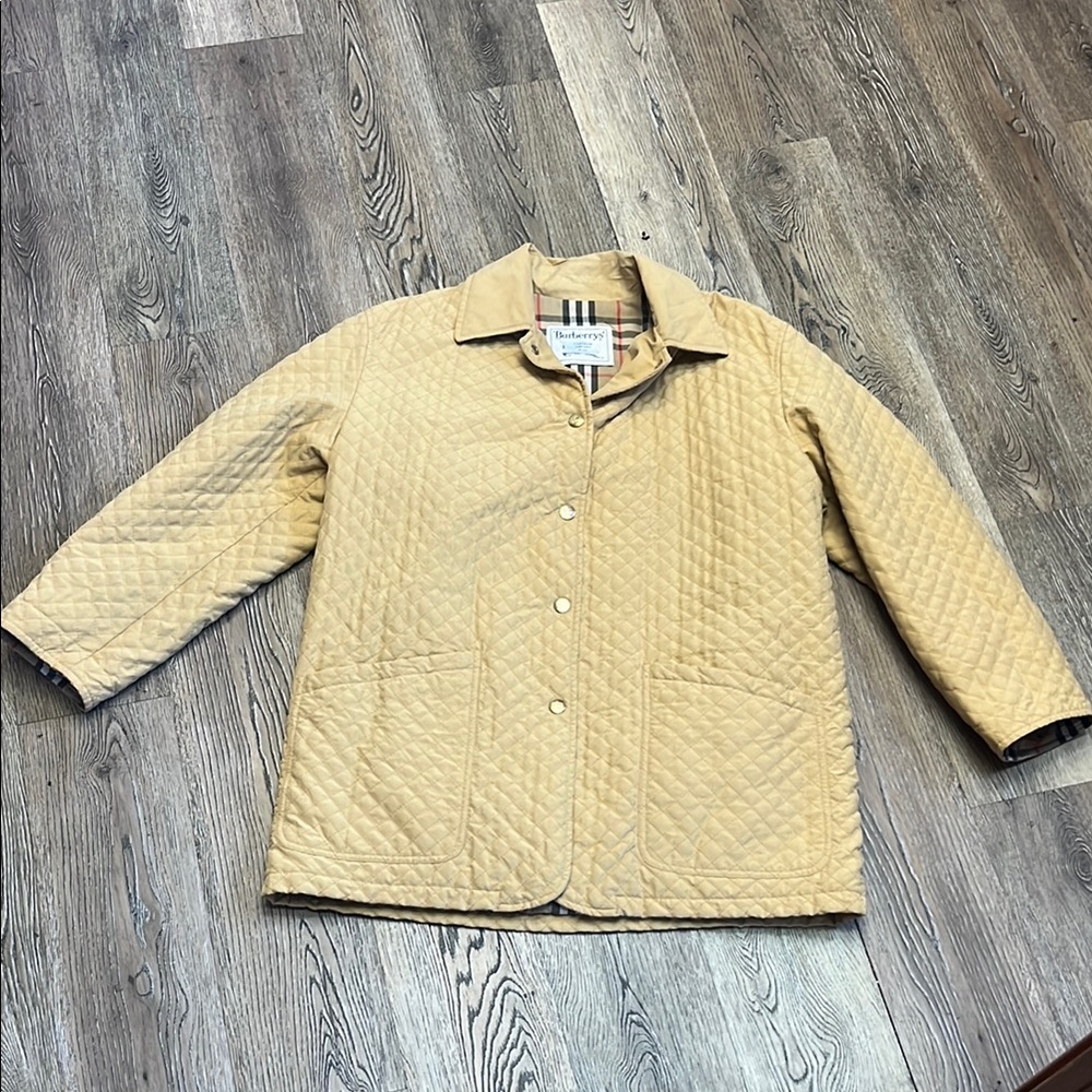 Burberry Tan Quilted Pea Coat Timeless Style